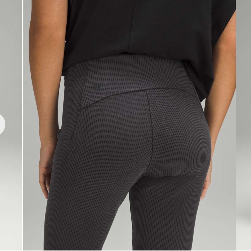 Lululemon Ribbed Softstream Zip Leg High Rise Cropped Pants 25” - Picture 3 of 11
